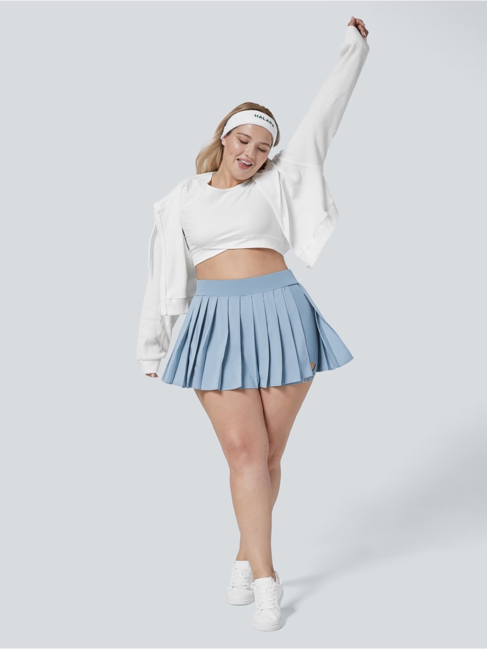 💙HALARA Pleated Buckle Skater Skort 💙 Sky Blue - Medium